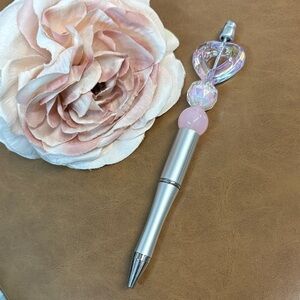 Chic Silver and Pink Crystal Pen